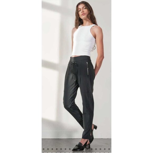 Raffaello Rossi Candy Womens Pants Size 14 (44) Black Elastic Waist joggers - Picture 1 of 14